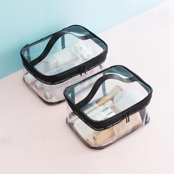 

storage bags transparent pvc ladies cosmetic bag travel beach makeup waterproof bathroom toiletries