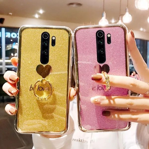 Bling Blitter Conliter Holder Soft Phone Case для Xiaomi Redmi Note 9 8 7 PRO 8A 9A 9C MI POCO X3 NFC 10T Lite 10Pro Cover