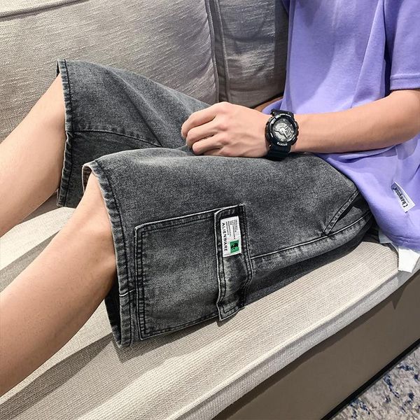 

men's jeans 2021 denim shorts straight loose korean version of the trend summer thin pants fashion overalls sports, Blue