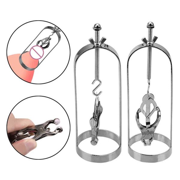 NXY Pump Toys Regolabile in metallo Massaggiatore per il seno Clip per capezzoli Bondage Stimolatore Torture Play Morsetti Dispositivo di ritenzione Sesso per donne 1125