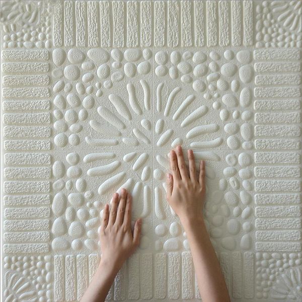 

self adhesive 3d brick wall stickers living waterproof foam room bedroom diy wallpaper art 70*70*0.5cm home decals wallpapers