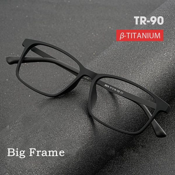 

fashion sunglasses frames katkani men's ultra light large pure titanium square eyelasses frame comfortable myopia optical prescription, Black