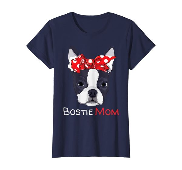 

boston terrier mom bostie women girls t-shirt, White;black