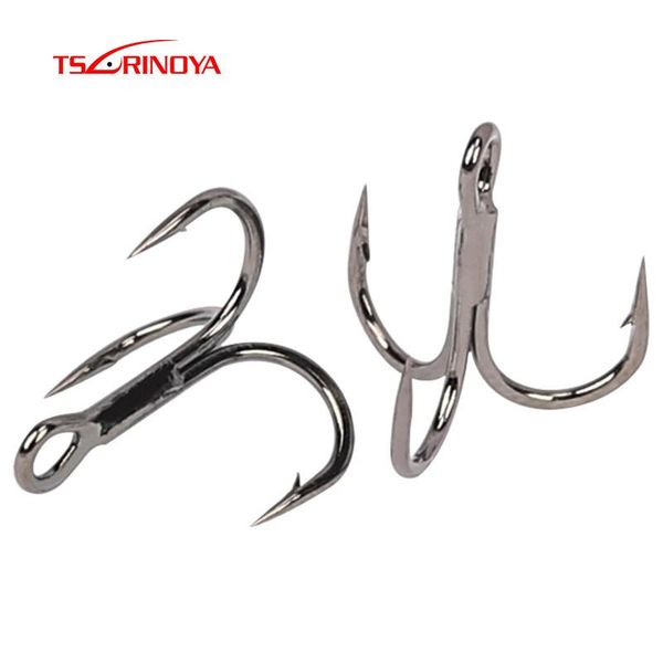 

5pcs/lot 14# high carbon steel sharpened diamond series barbed treble hooks hard bait bass fishing tackle anzol
