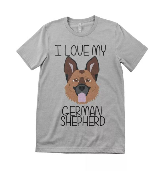 

i love my german shepherd dog kids lover t shirt all sizes grey, White;black