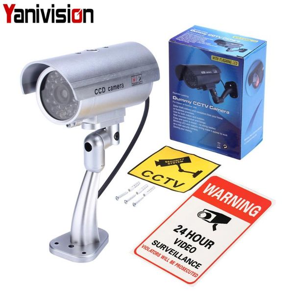 

fake camera dummy waterproof security cctv surveillance with flashing red led light outdoor indoor ip cameras