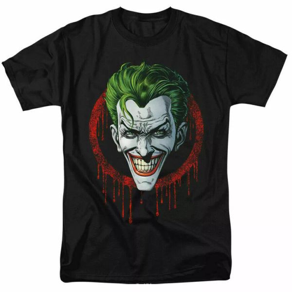 

the joker drip logo t shirt licensed comic book tee black, White;black