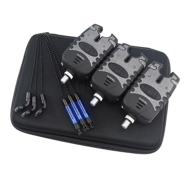 

fishing accessories 3pcs electronic bite alarms alert + wobbler set portable outdoor casting sea rod rock indicators bell