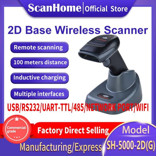 

scanhome wireless barcode scanner 1d/2d qr pdf417 code handheld barcorde reader remote with storage sh-5000-2d(g) scanners
