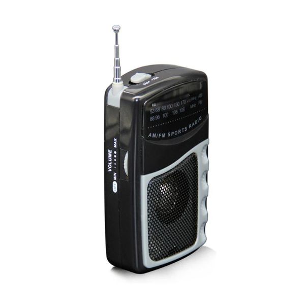 

radio sports am fm pocket type antenna 2 band battery powered mini portable with carry strap outdoor earphone socket