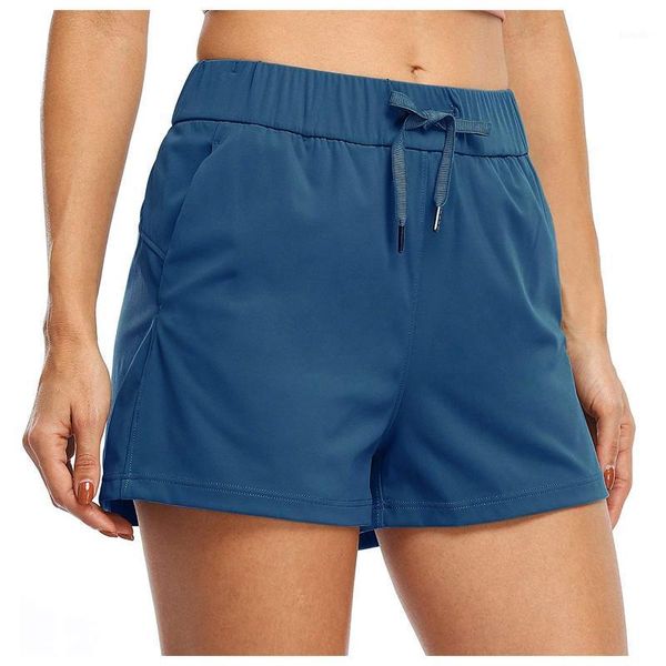 

yoga outfit womens running sport gym athletic active workout shorts with pockets fashion female