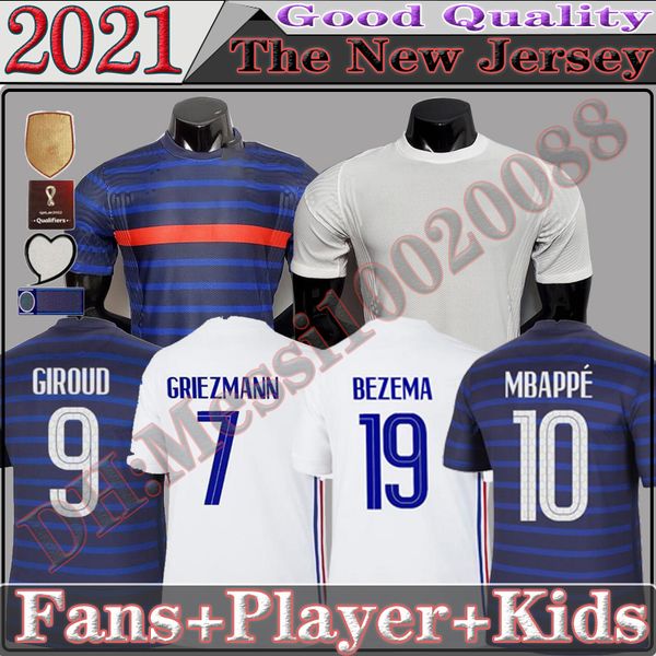 

20 21 mbappe benzema griezmann france soccer jersey pogba giroud kante maillot de foot equipe maillots uniforms la 2021 years men player fsa, Black;yellow
