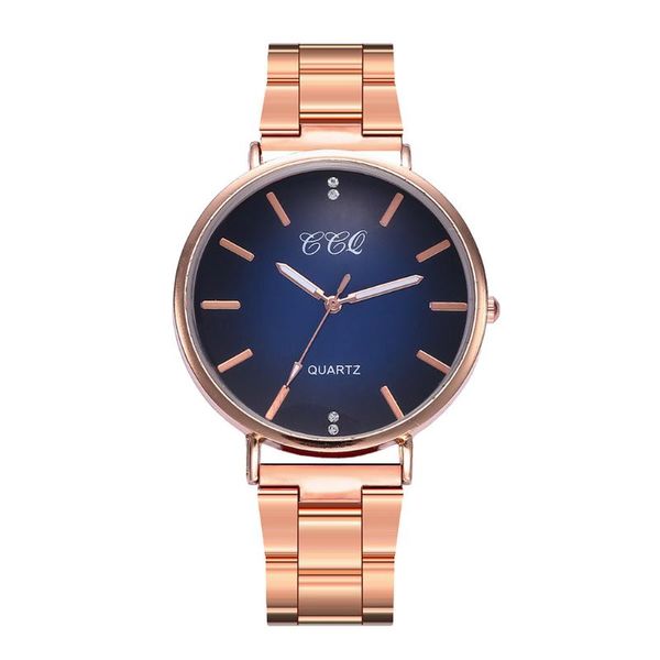 

wristwatches fashion watch ladies alloy steel band simple round gradient color dial casual quartz, Slivery;brown