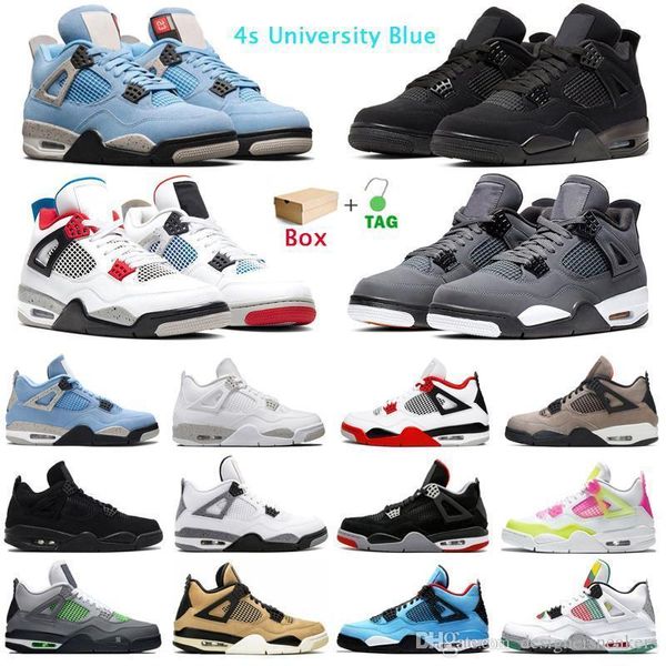 

2021 4s jumpman basketball shoes university blue oreo fire red black mens trainers sports sneakers eur 36 -45