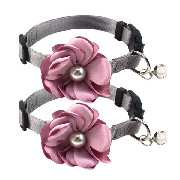 

cat collars & leads 2pcs home accessories necklace walking anti bite adjustable length pet supplies durable nylon collar flower pearl with b
