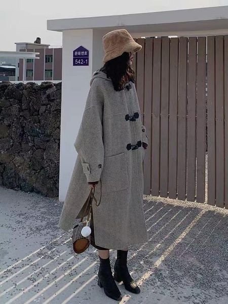 

women's wool & blends 910-d1019 (cape fleece coat), Black