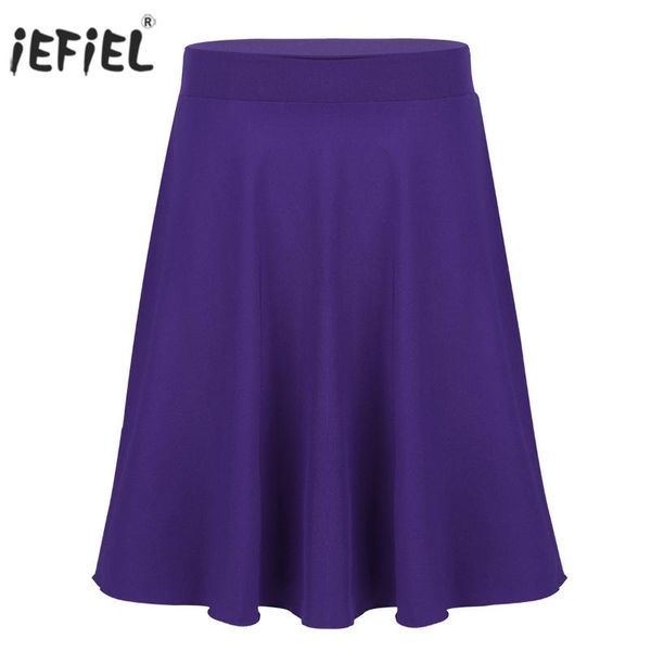 

fashion solid color girl skirt casual birthday party knee length skirts kids clothes ballet dance school teen girls