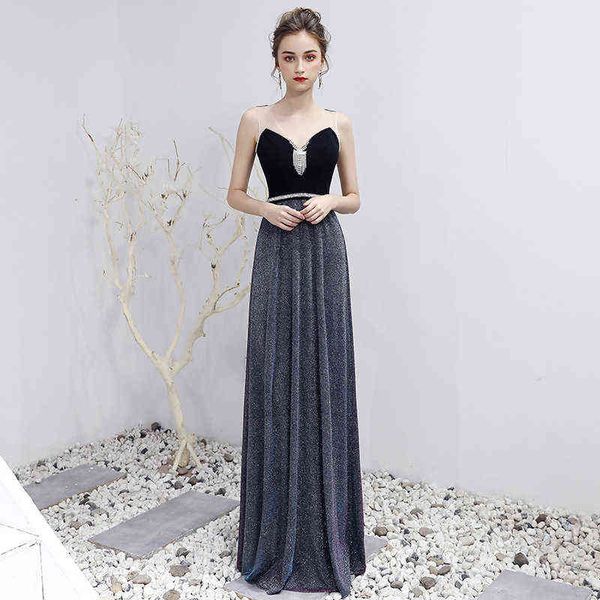 

luxury prom dresses night 2021 deep v-neck low cht nightclub bar lady performance, Black