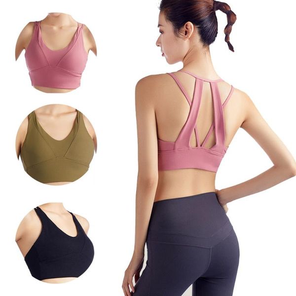 

sports bra for women gym bralette running sportswear one - piece fixed cup brassiere plus size yoga vest lingerie clothing, White;black