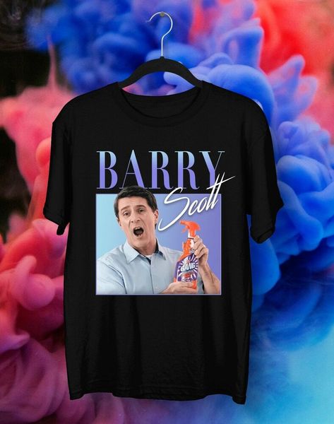 

barry scott cillit bang 90s retro vintage t-shirt gift idea for fan, White;black