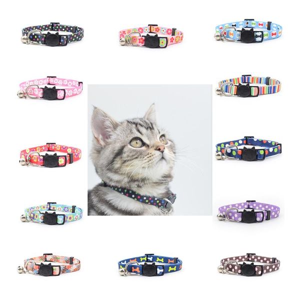

cat collars & leads collar with bell safe for cats nylon kitty pet products breakaway kitten necklace kedi coleira gato