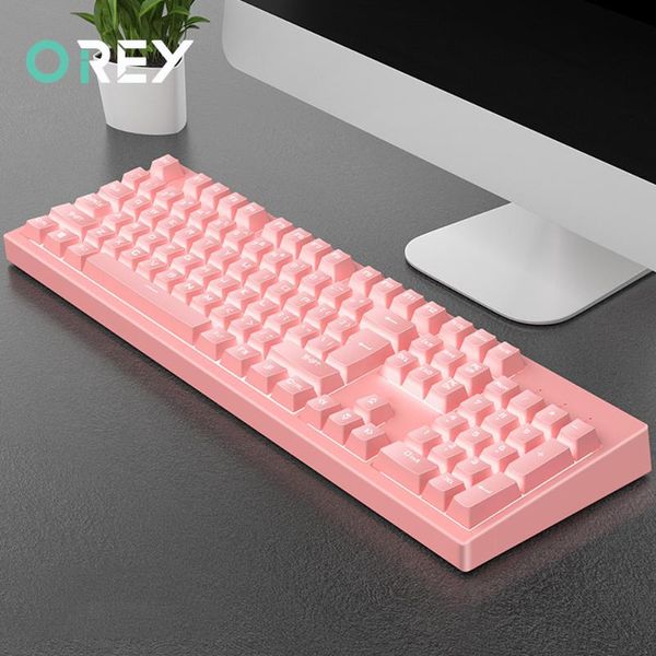 

wired backlit gaming keyboard pc gamer 104 keycaps mechanical feeling for lapcomputer office keyboards