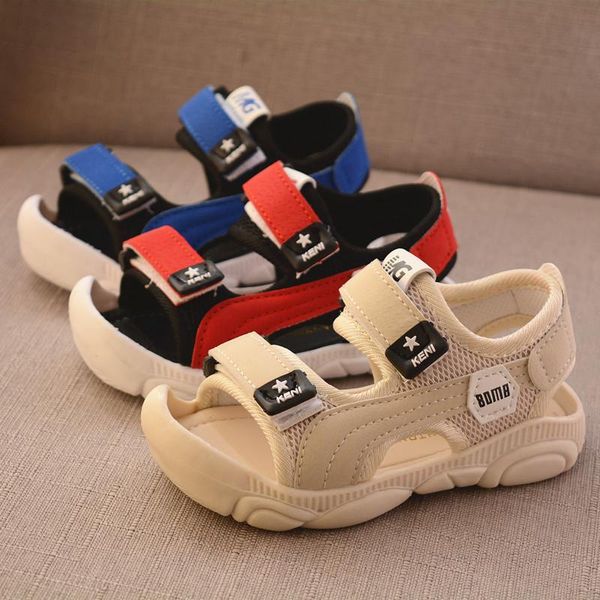 

sandals 2021 summer baby shoes cool children boys girls children's soft beach baotou anti-kick, Black;red