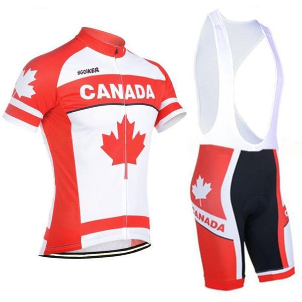 

racing sets team canada summer mens quick-dry cycling jersey set canadian flag breathable bike clothing mtb ropa ciclismo bicycle maillot, Black;blue