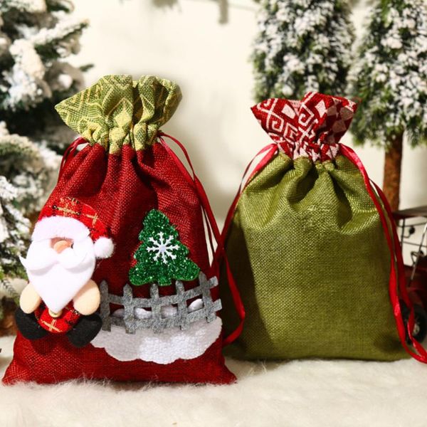 

christmas decorations decoration linen 21x30x1.5cm xmas ornament cute gift bags for the elderly
