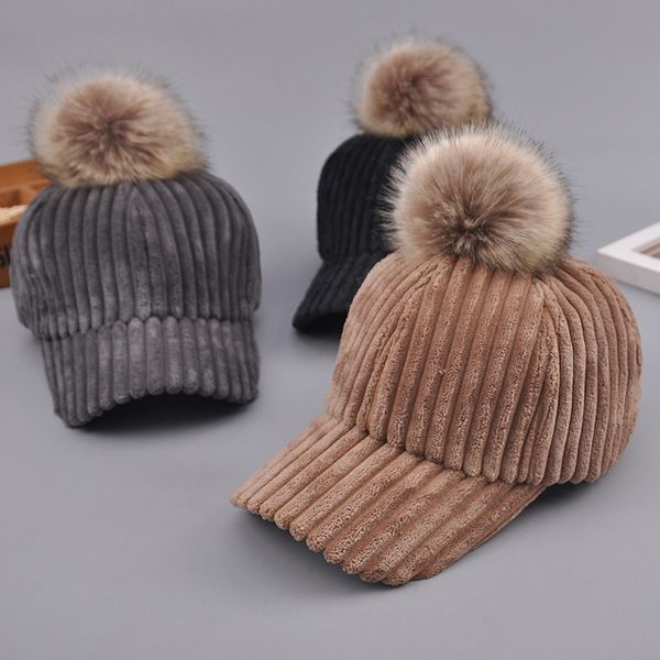 

winter version of women's baseball hat women's autumn corduroy hat casual and versatile wool ball smooth board warm duck tongue, Yellow