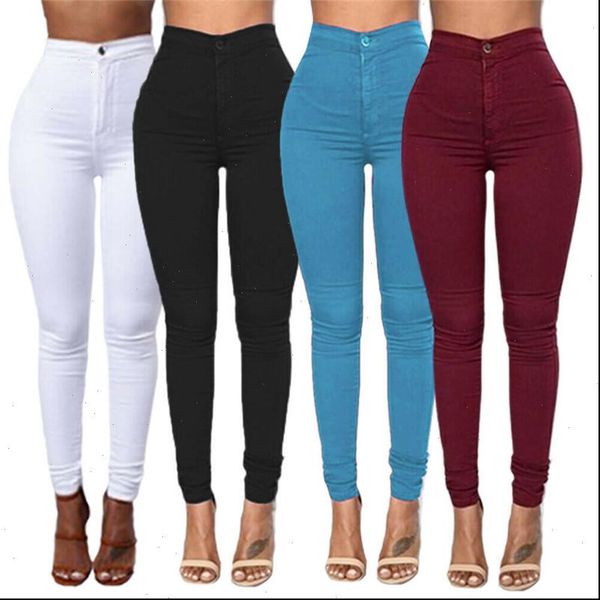 

jeans women capris high waist stretch slim pencil trousers clothing pants lady plus size skinny denim s 3xl, Black;white