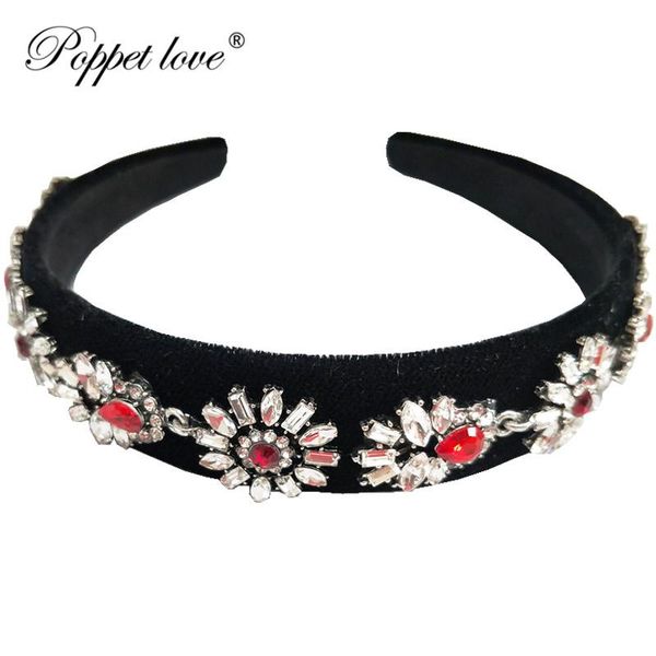 

hair clips & barrettes vintage metal beads rose flower crystal headband rhinestone elastic band for women girls accessories, Golden;silver