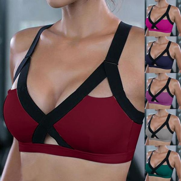 

bras deep v full cup bra vest for women push up lingerie seamless bralette backless intimates female underwear 2021, Red;black