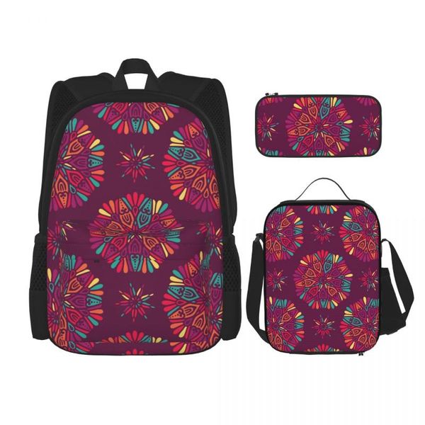 

backpack floral paisley school bag set for teenagers girls boys student travel book kids mochila
