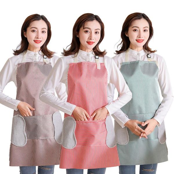 

aprons household apron waterproof oil-proof kitchen waist with side hand towel cookware cute accessories