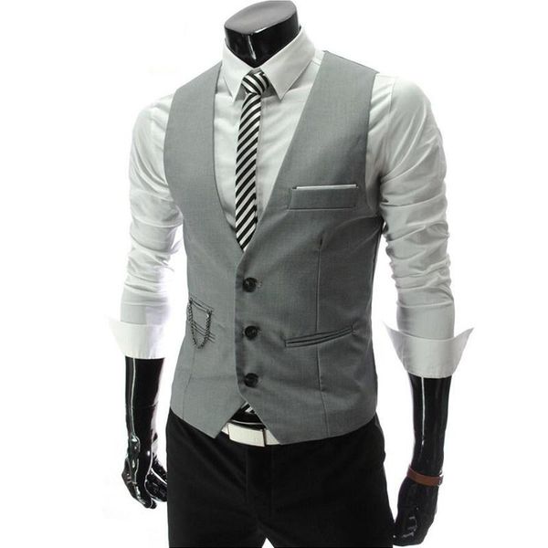 

men's vests vest slim sleeveless jacket formal waistcoat blazer men colete ropa hombre chaleco clothing suits, Black;white