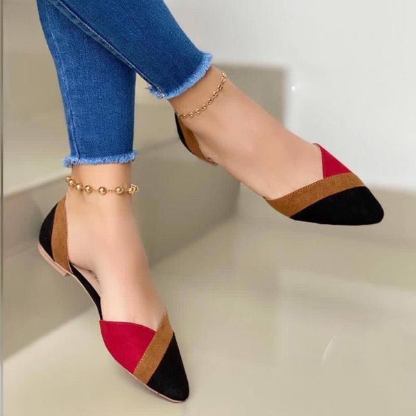 

sandals casual flats women shoes comfortable office ladies fashion mixed colors pointed toe slip-on female 2021, Black
