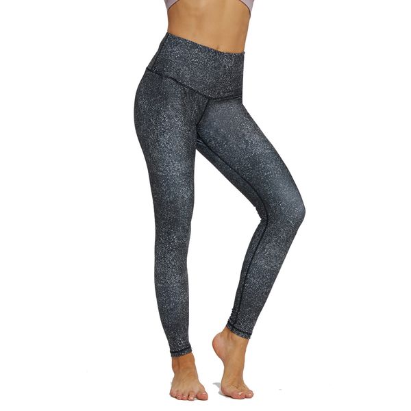 

women's tracksuits style yoga pants with high waist and buttocks printing pocket elastic slim tight sports fitness capris, Gray