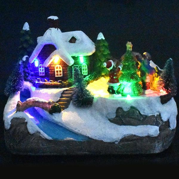 

decorative objects & figurines 1pcs of luminescent small house music led light driven lighting christmas resin scene village cottage town de