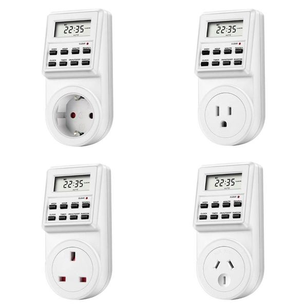 

timers us uk eu br plug switch socket arrival plug-in programmable timer with clock summer time random function top