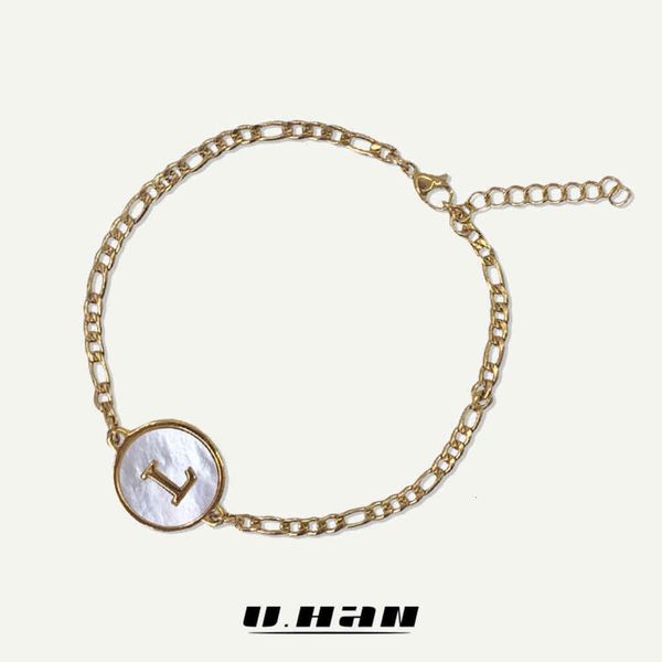

bracelet u-jewelry fashion titanium steel bracelet 26 english letters round bracelet temperament fritillaria geometric, Golden;silver