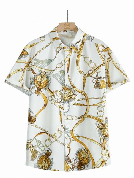 

men chain print shirt u8qr#, White;black