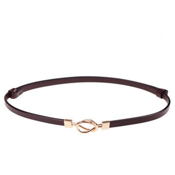 

belt japanese and korean xiaoqing italian leather water drop buckle thin belt, Black;brown