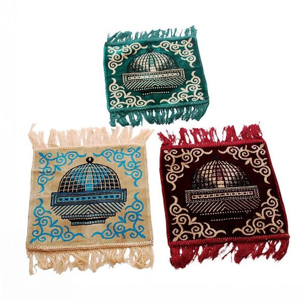 

cushion/decorative pillow 2021 mini travel islamic worship prayer mat muslim salat sajadah musallah praying rug carpet flocking jaquard 35*3