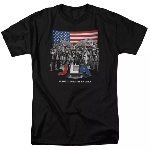 

justice league of america all american league t-shirt dc comics sizes s-3x new, White;black