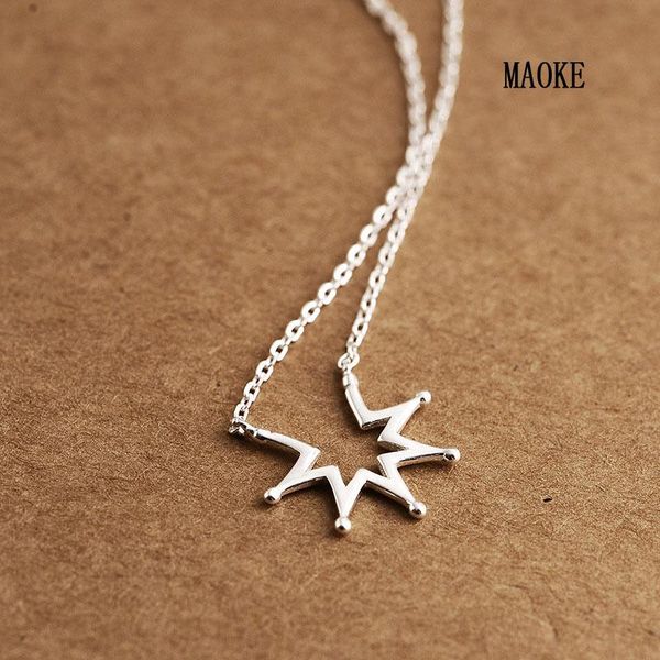 

sterling sv stars japan and south korea clavicle necklace for women's fashion gifts pendant necklaces, Silver