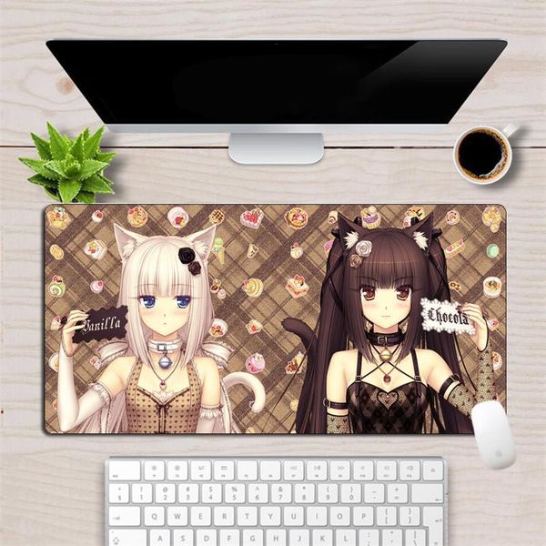 

mouse pads & wrist rests 60x30cm anime mousepad chocola nekopara lovely girl locking edge gaming pad speed gamer durable lapnotebook des