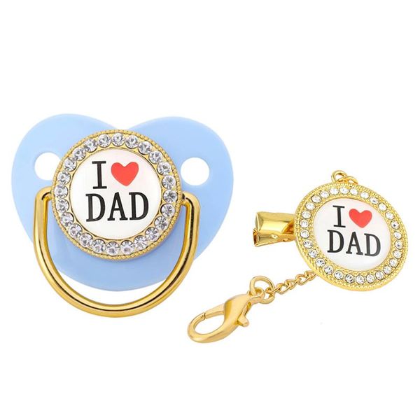 

pacifiers# i love dad blue baby pacifier 0-18 months play mouth gift