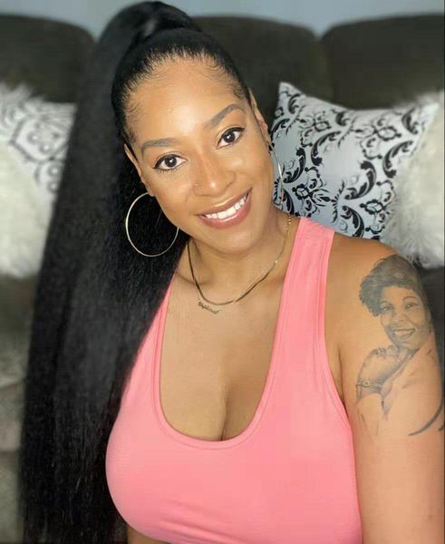 

22"drawstring natural yaki ponytail kinky real thick 100% virgin human hair extensions, Black