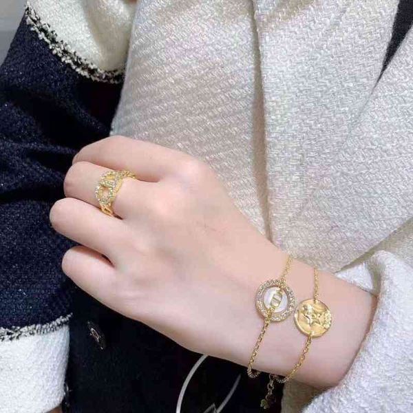 

design jewelry 2021 new letter bracelet women's diamond high version double bracelet women, Black